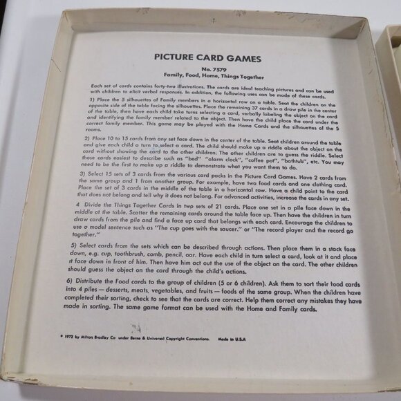 4 Picture Card Games 1972 Milton Bradley #7579 LIKE NEW CARDS, ALL PIECES - Picture 3 of 16